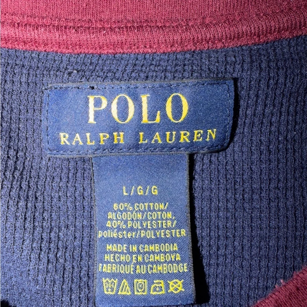Polo by Ralph Lauren Men's Blue and Yellow Crewneck Sweater